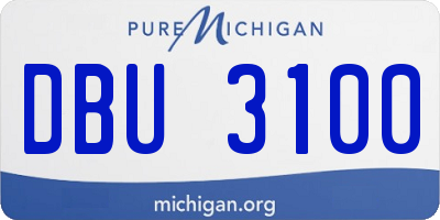 MI license plate DBU3100