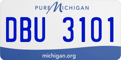 MI license plate DBU3101