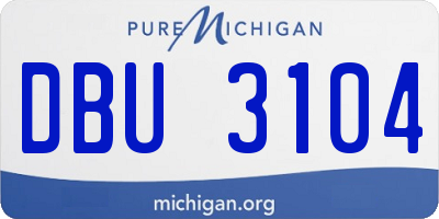 MI license plate DBU3104