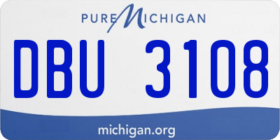 MI license plate DBU3108