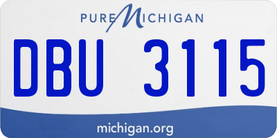 MI license plate DBU3115