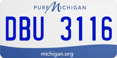 MI license plate DBU3116