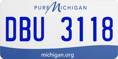MI license plate DBU3118