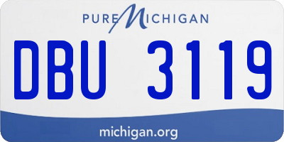 MI license plate DBU3119