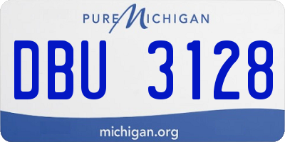 MI license plate DBU3128