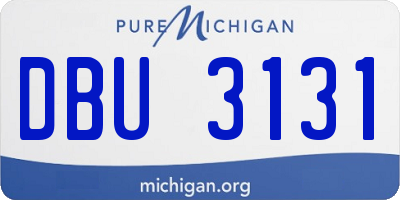 MI license plate DBU3131