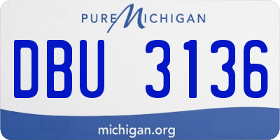 MI license plate DBU3136