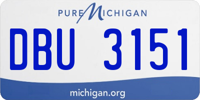 MI license plate DBU3151