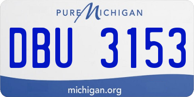 MI license plate DBU3153