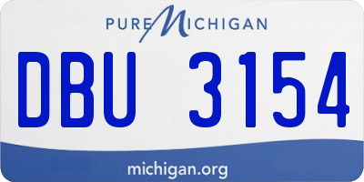 MI license plate DBU3154