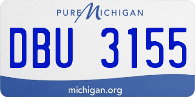 MI license plate DBU3155