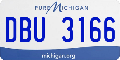 MI license plate DBU3166