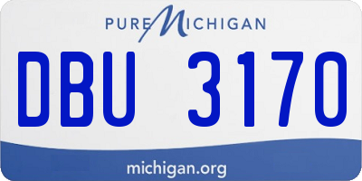 MI license plate DBU3170