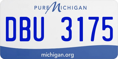 MI license plate DBU3175