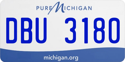MI license plate DBU3180