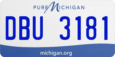 MI license plate DBU3181