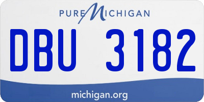 MI license plate DBU3182