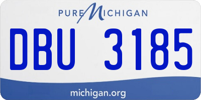 MI license plate DBU3185