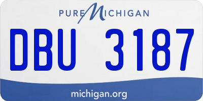 MI license plate DBU3187