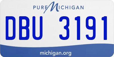 MI license plate DBU3191