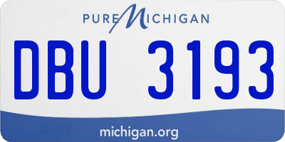 MI license plate DBU3193