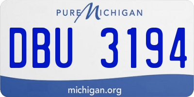 MI license plate DBU3194