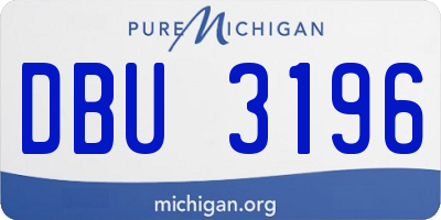 MI license plate DBU3196