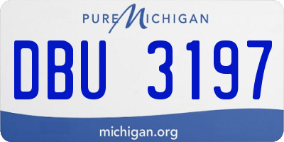 MI license plate DBU3197