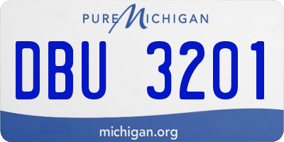MI license plate DBU3201