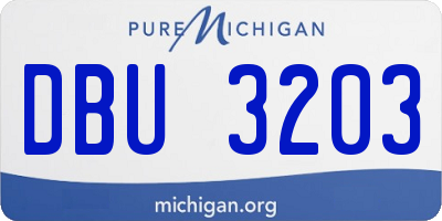 MI license plate DBU3203
