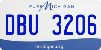 MI license plate DBU3206
