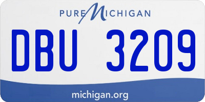 MI license plate DBU3209