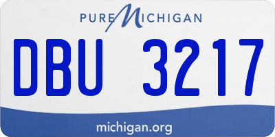 MI license plate DBU3217