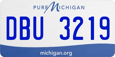 MI license plate DBU3219