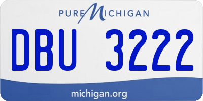 MI license plate DBU3222