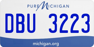 MI license plate DBU3223