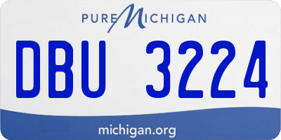 MI license plate DBU3224