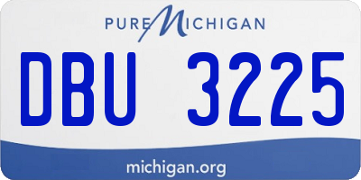 MI license plate DBU3225