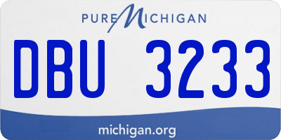 MI license plate DBU3233