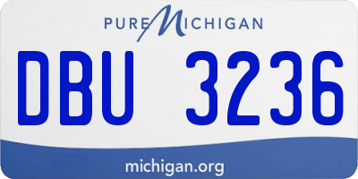 MI license plate DBU3236