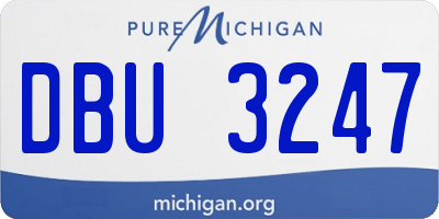 MI license plate DBU3247