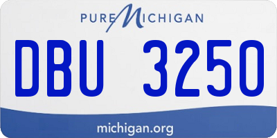 MI license plate DBU3250