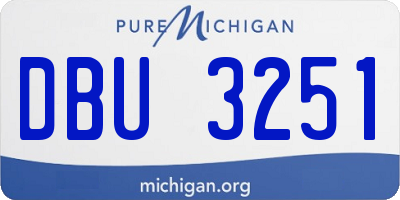 MI license plate DBU3251