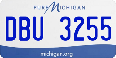 MI license plate DBU3255