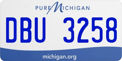 MI license plate DBU3258