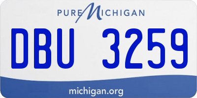 MI license plate DBU3259