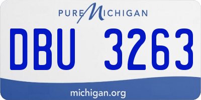 MI license plate DBU3263