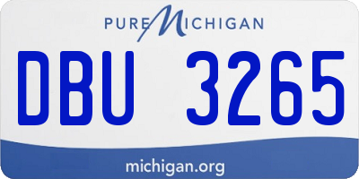 MI license plate DBU3265