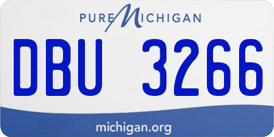 MI license plate DBU3266