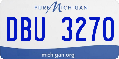 MI license plate DBU3270